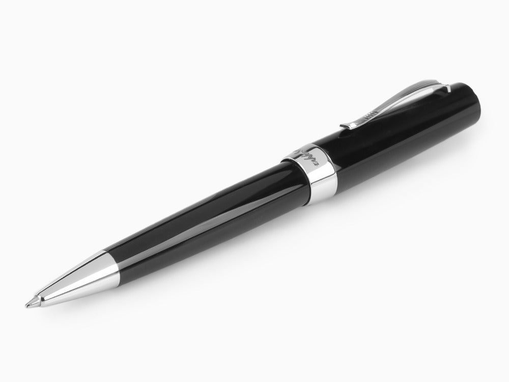 Montegrappa Elmo 02 Jet Black Kugelschreiber, Schwarzes Edelharz, ISE2RBAC