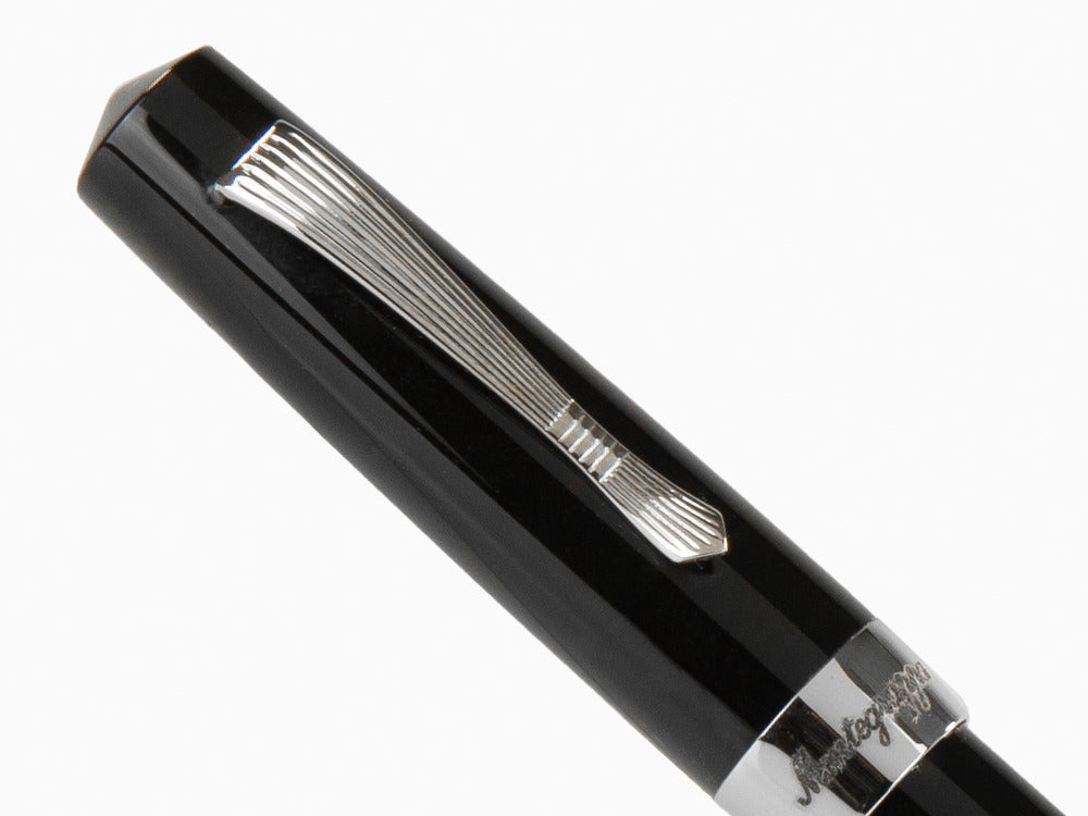 Montegrappa Elmo 02 Jet Black Kugelschreiber, Schwarzes Edelharz, ISE2RBAC