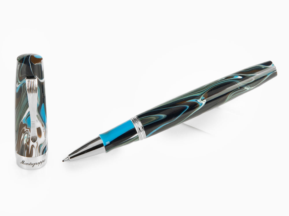 Montegrappa Elmo 02 Sorapis Roller, Edelharz, Edelstahl, ISE2RRAB