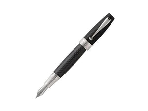Montegrappa Miya Carbon Füller, Schwarz, Versilberte Beschläge
