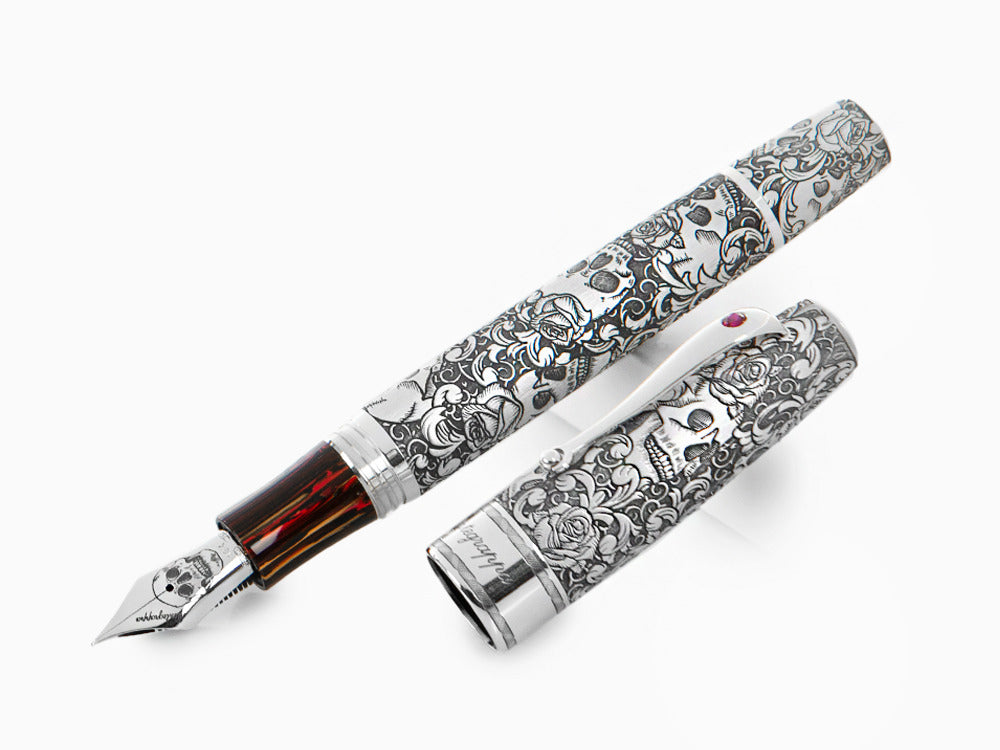 Montegrappa Skulls & Roses Füllfederhalter, Limitierte Edition, ISSKN-SE
