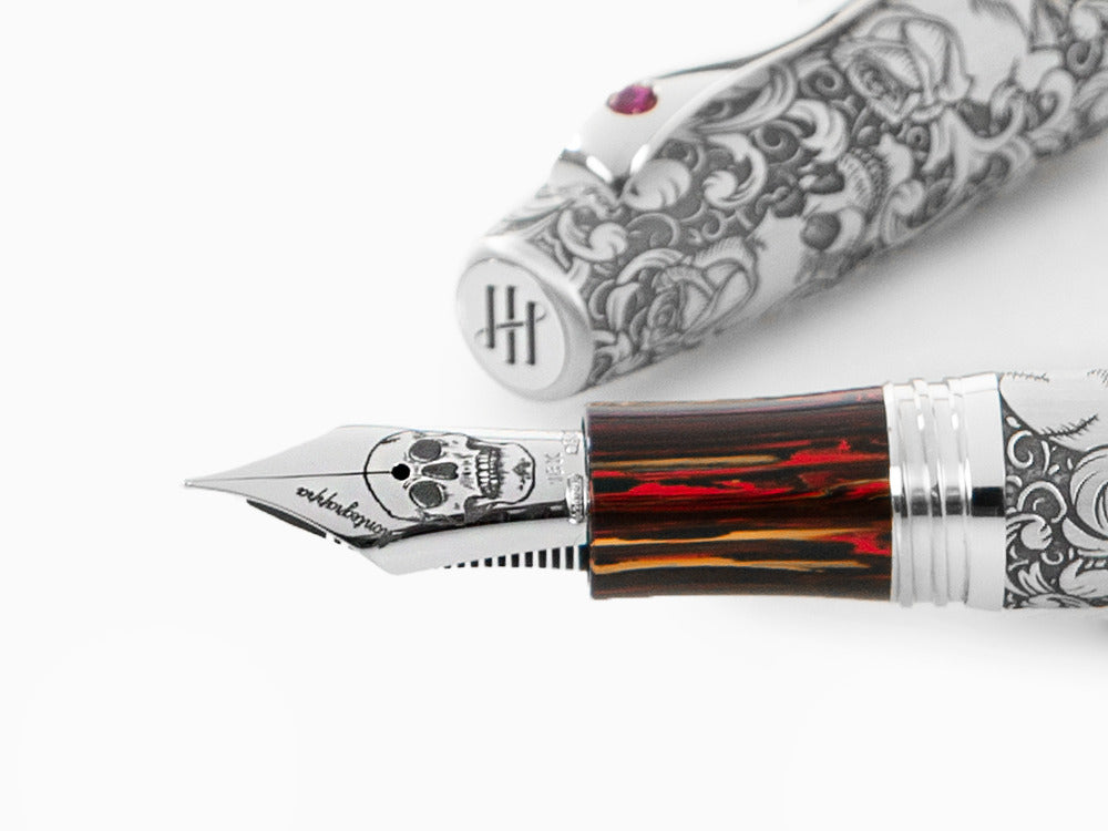 Montegrappa Skulls & Roses Füllfederhalter, Limitierte Edition, ISSKN-SE