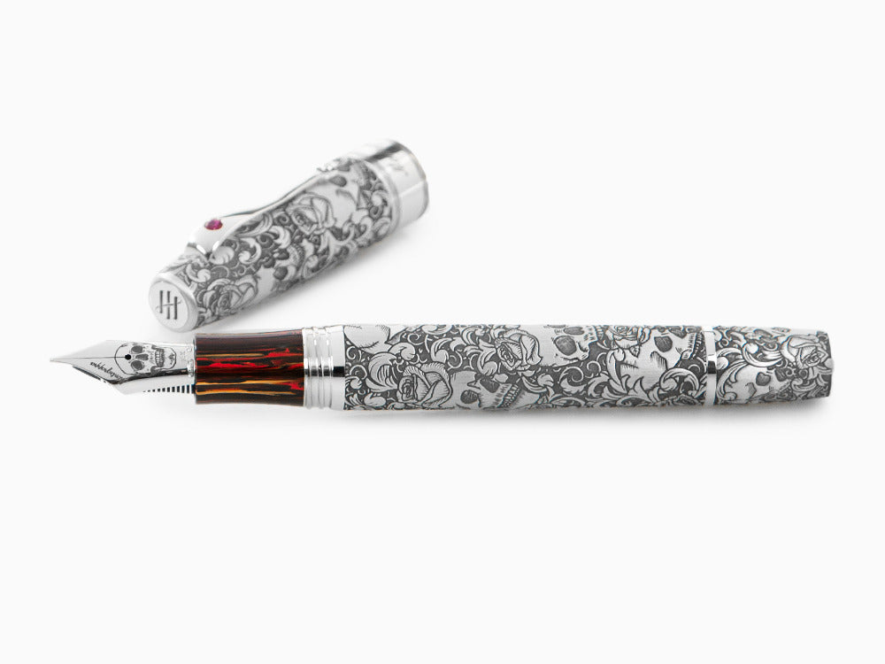 Montegrappa Skulls & Roses Füllfederhalter, Limitierte Edition, ISSKN-SE