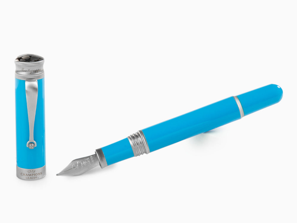 Montegrappa UEFA Champions League Füllfederhalter, Blaues Edelharz