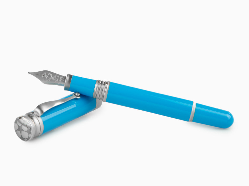 Montegrappa UEFA Champions League Füllfederhalter, Blaues Edelharz