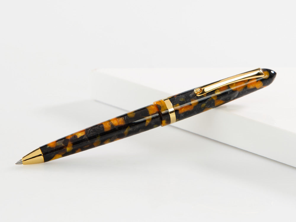 Montegrappa Venetia Havana Amber Kugelschreiber, Bernstein, Vergoldet, ISVENBAO