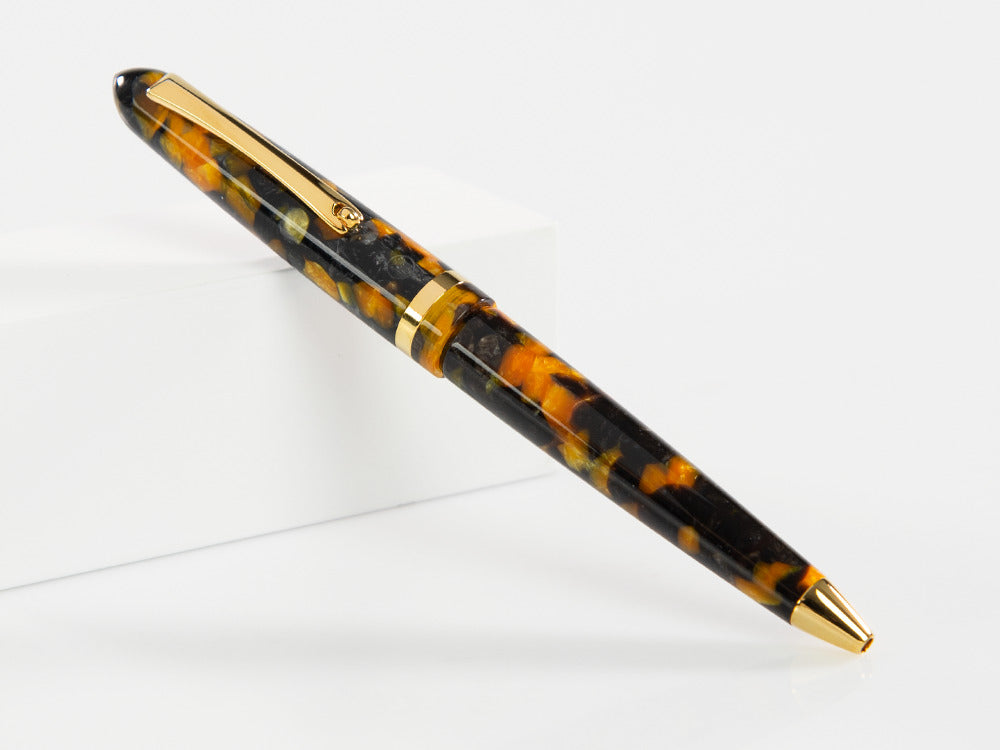Montegrappa Venetia Havana Amber Kugelschreiber, Bernstein, Vergoldet, ISVENBAO