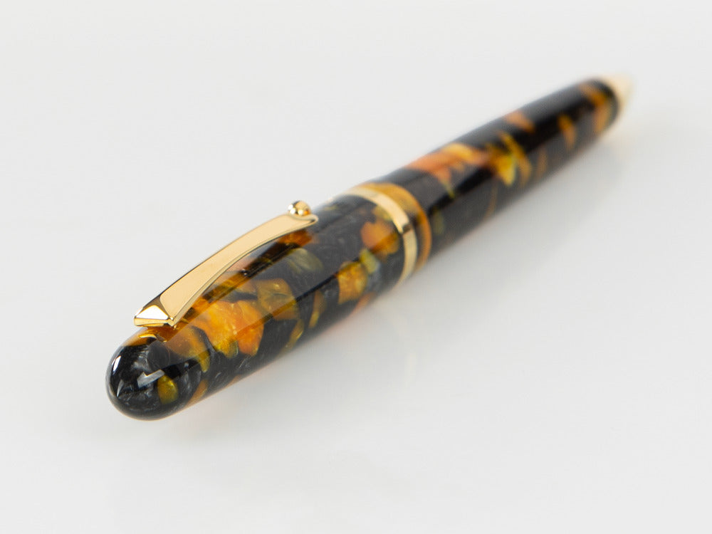 Montegrappa Venetia Havana Amber Kugelschreiber, Bernstein, Vergoldet, ISVENBAO