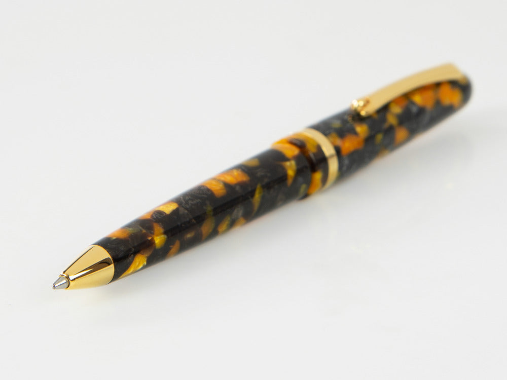 Montegrappa Venetia Havana Amber Kugelschreiber, Bernstein, Vergoldet, ISVENBAO