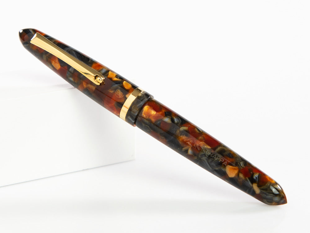 Montegrappa Venetia Plume Agate Roller, Orange, Vergoldet, ISVENRAJ