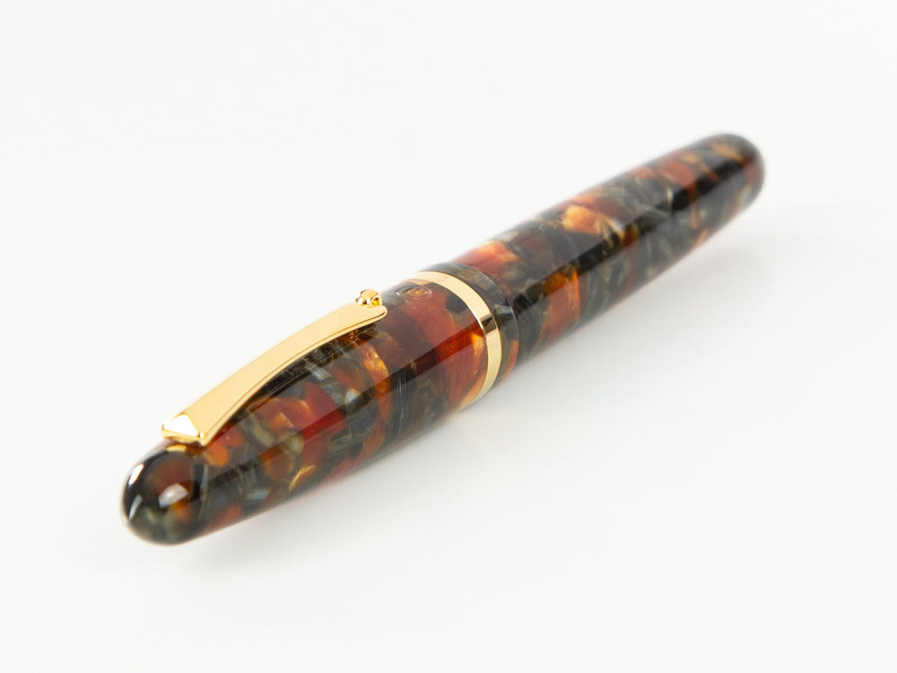 Montegrappa Venetia Plume Agate Roller, Orange, Vergoldet, ISVENRAJ