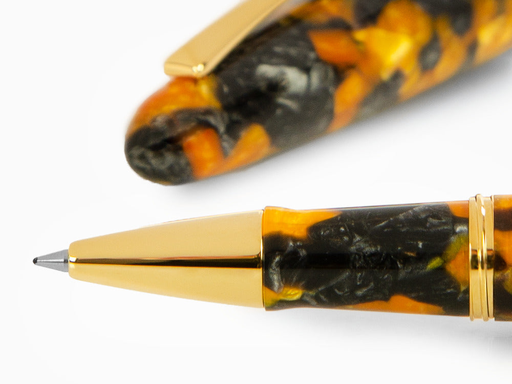 Montegrappa Venetia Havana Amber Roller, Bernstein, Vergoldet, ISVENRAO