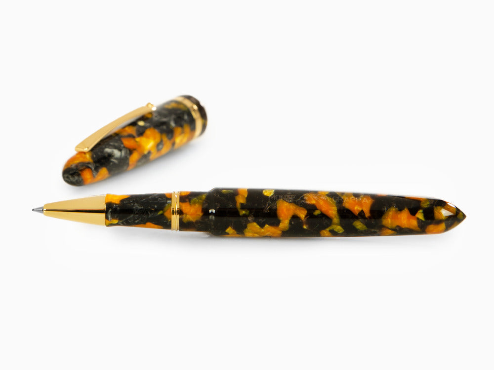 Montegrappa Venetia Havana Amber Roller, Bernstein, Vergoldet, ISVENRAO