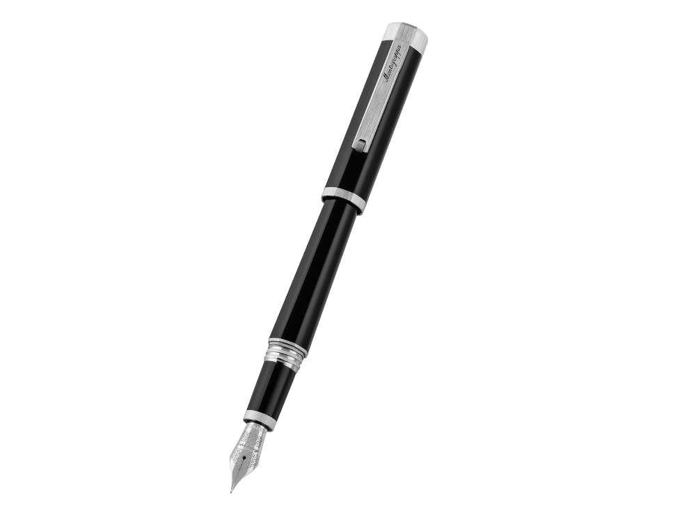 Montegrappa Otto Füllfederhalter, Schwarz, Palladium Akzenten, ISZ8I-8P