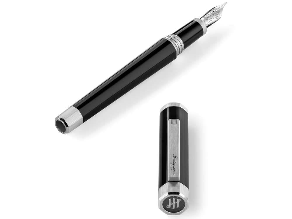 Montegrappa Otto Füllfederhalter, Schwarz, Palladium Akzenten, ISZ8I-8P
