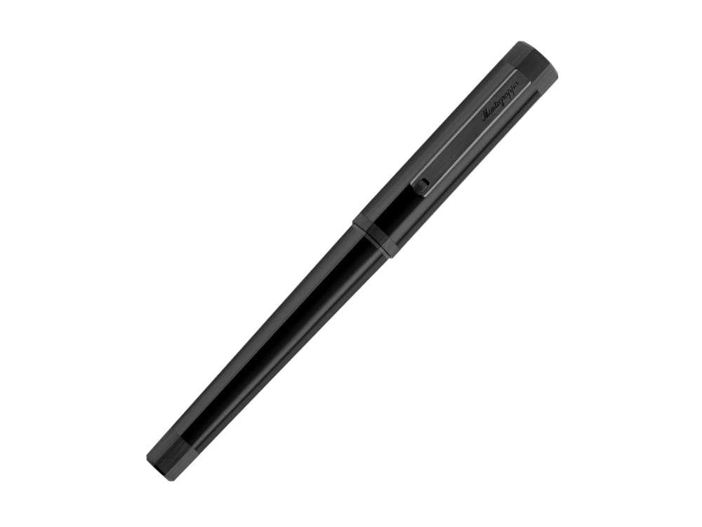 Montegrappa Otto Füllfederhalter, Acryl-Edelharz, Schwarz, PVD, ISZ8I-8C