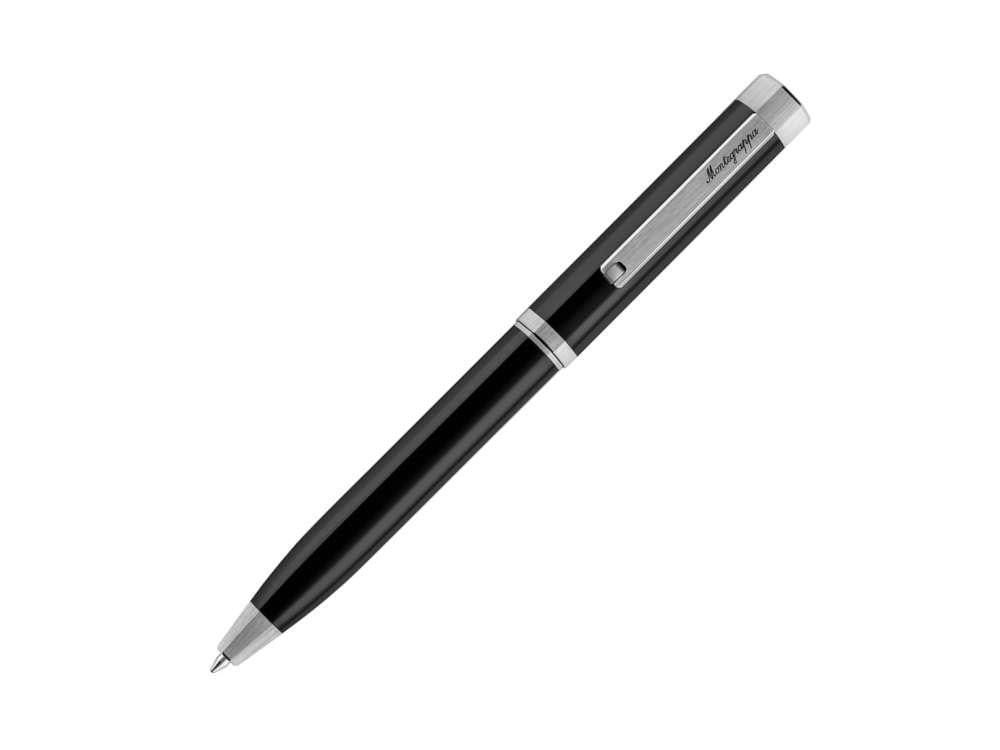 Montegrappa Otto Kugelschreiber, Schwarz, Palladium Akzenten, ISZ8IBIP