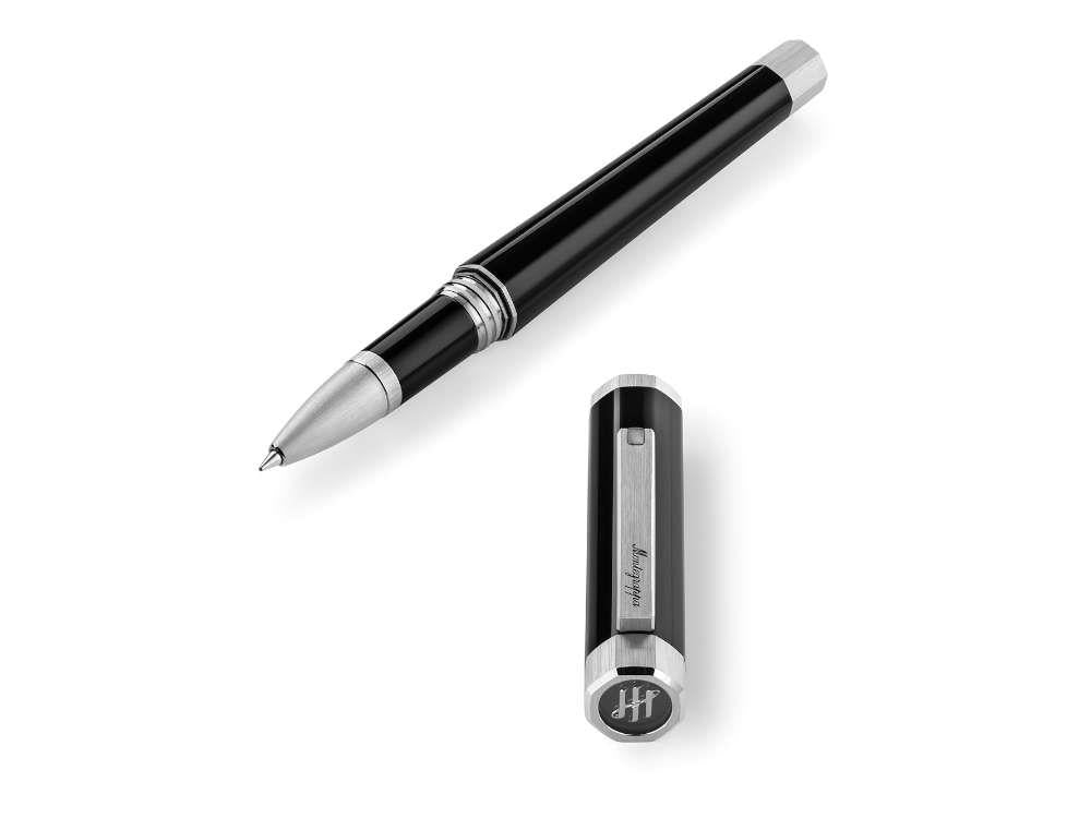 Montegrappa Otto Roller, Acryl-Edelharz, Schwarz, Palladium Akzenten, ISZ8IRIP