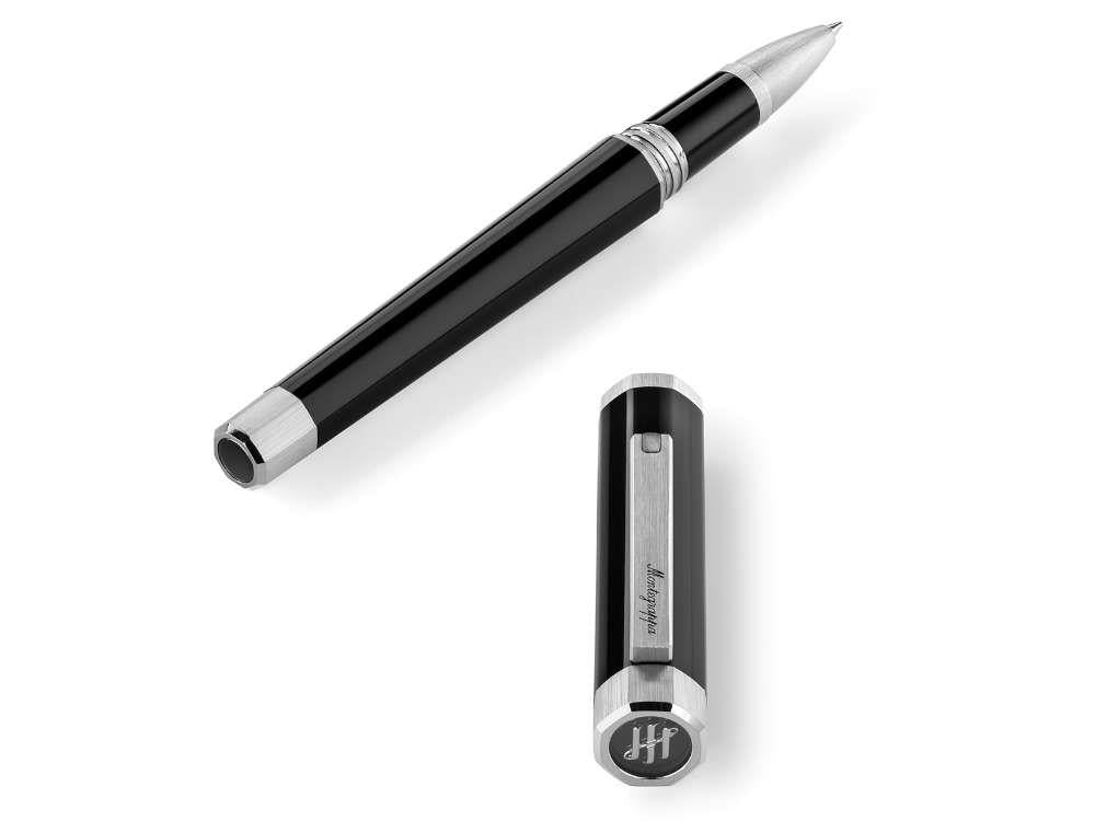Montegrappa Otto Roller, Acryl-Edelharz, Schwarz, Palladium Akzenten, ISZ8IRIP