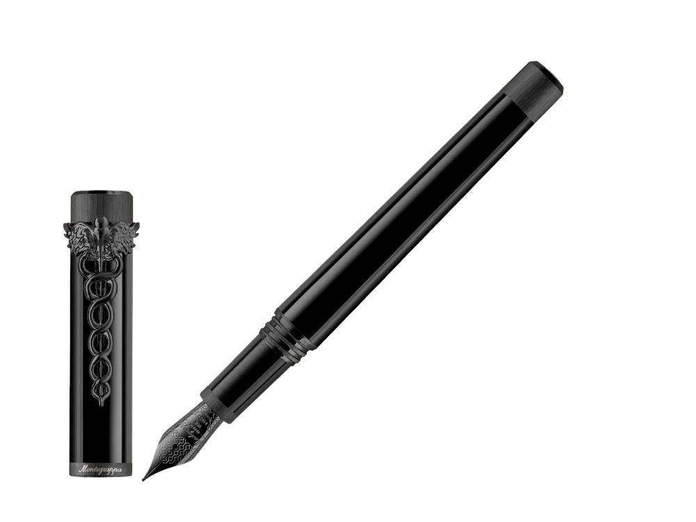 Montegrappa Zero Caduceus Ultra Black Füllfederhalter,14k Gold, ISZEC-4C
