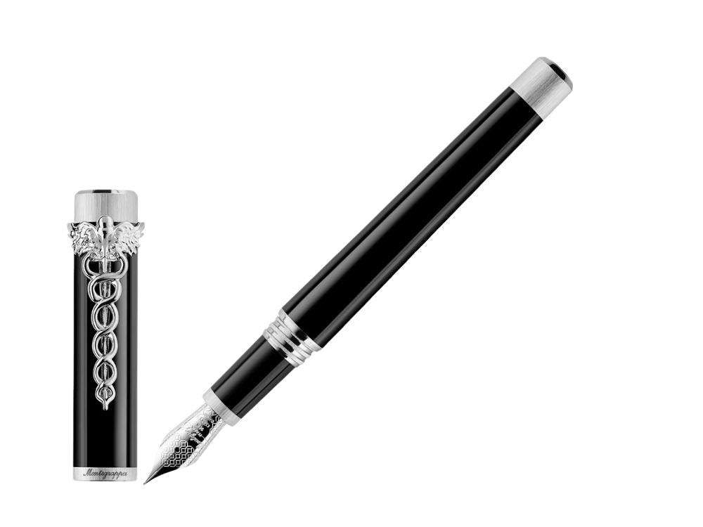 Montegrappa Zero Caduceus Palladium Füllfederhalter, 4k Gold, ISZEC-4P