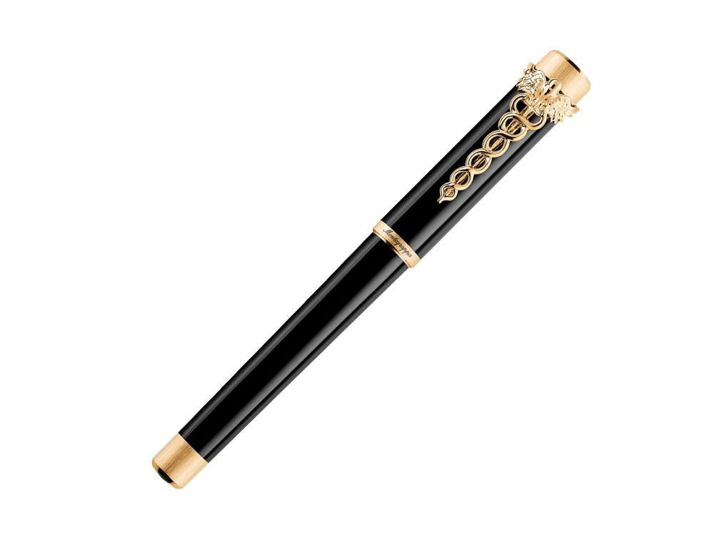 Montegrappa Zero Caduceus Yellow Gold Füllfederhalter Stahlfeder