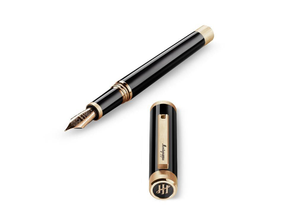 Montegrappa Zero Zodiac Caduceus Yellow Gold Füllfederhalter Stahlfeder