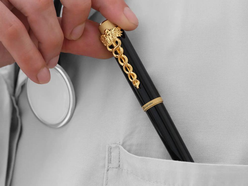 Montegrappa Zero Zodiac Caduceus Yellow Gold Füllfederhalter Stahlfeder