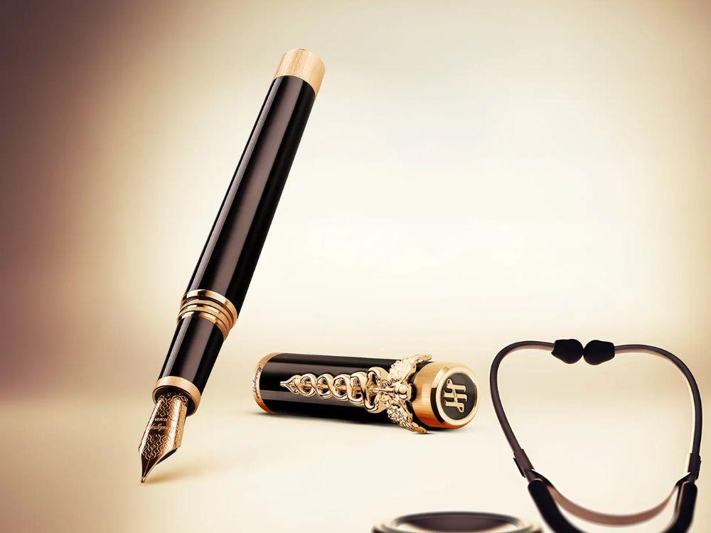 Montegrappa Zero Zodiac Caduceus Yellow Gold Füllfederhalter Stahlfeder