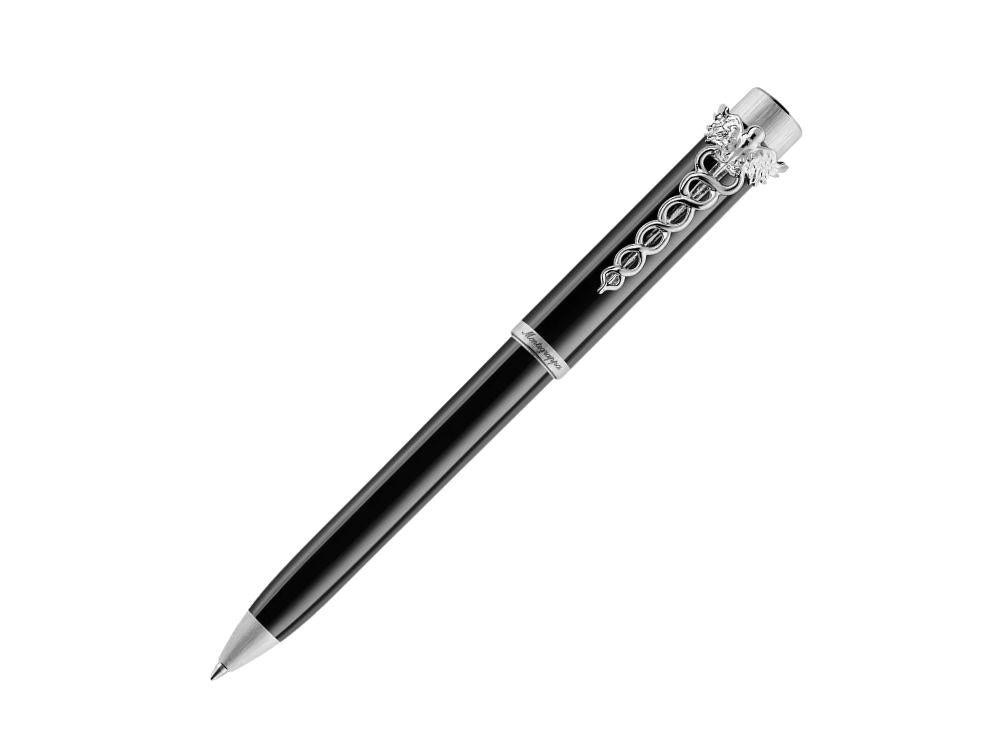 Montegrappa Zero Caduceus Palladium Kugelschreiber, Schwarz, ISZECBIP