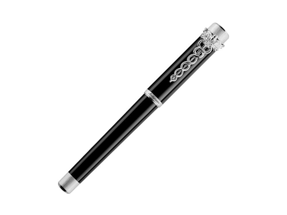 Montegrappa Zero Caduceus Palladium Roller, Schwarz, ISZECRIP