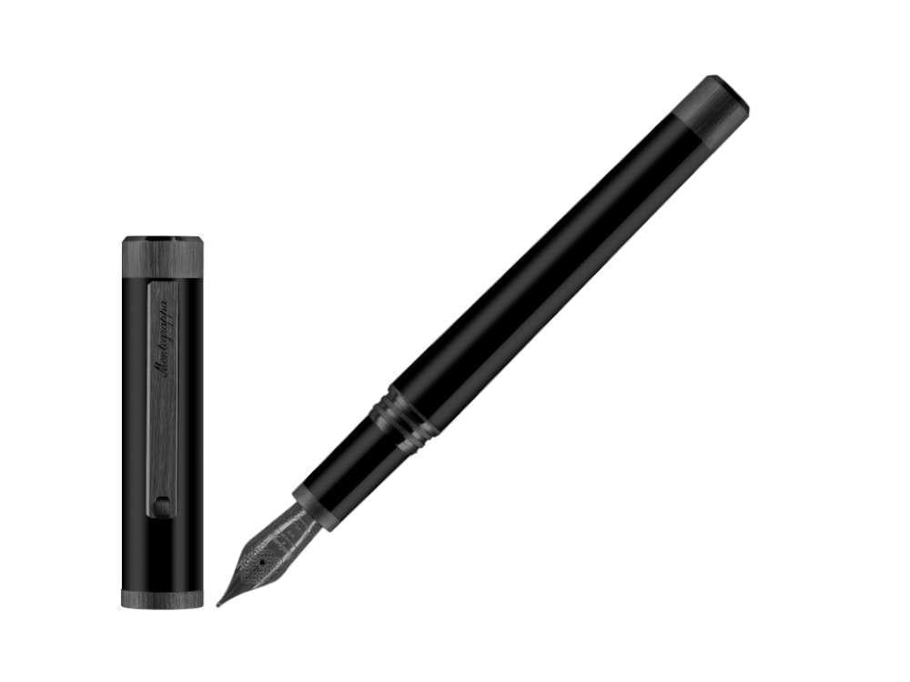 Montegrappa Zero Füllfeder, Schwarz, Ruthenium Ultra Black, ISZEI-4C