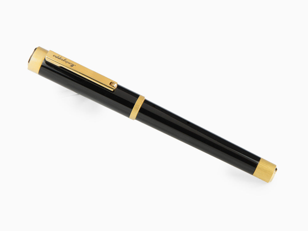 Montegrappa Zero Füllfederhalter, Schwarzes Edelharz, Gelbgold, ISZEI-4Y