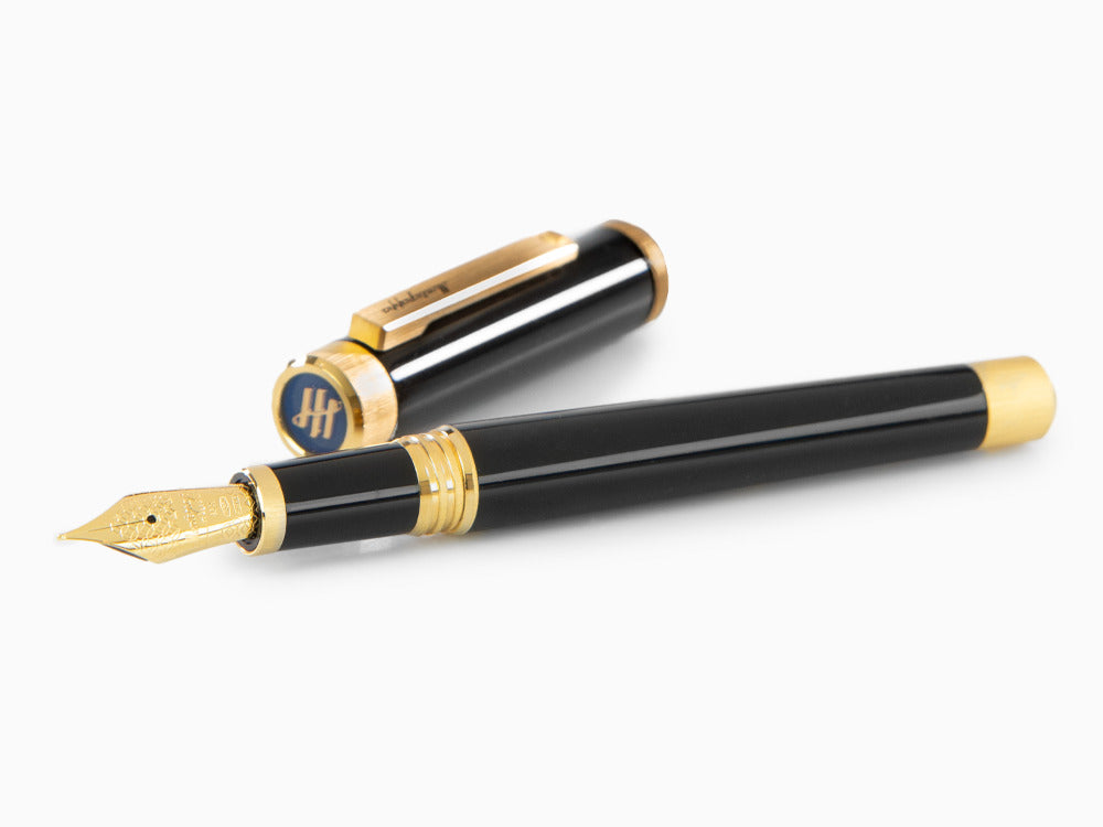 Montegrappa Zero Füllfederhalter, Schwarzes Edelharz, Gelbgold, ISZEI-4Y