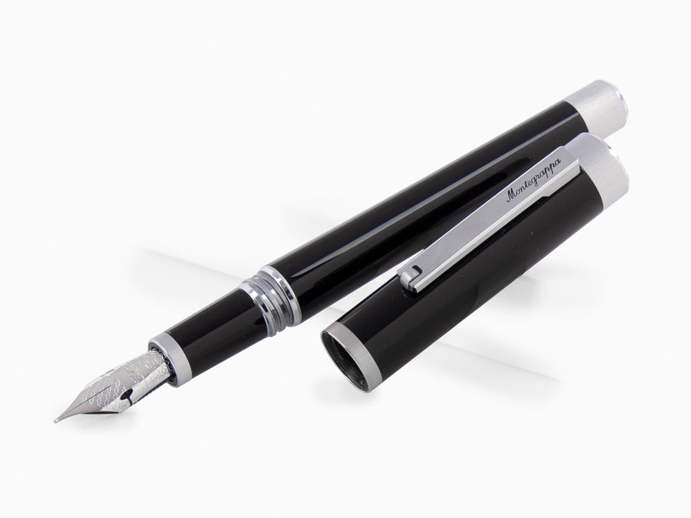 Montegrappa Zero Füllfederhalter, Schwarzes, 14k Gold Flex, ISZEI-XP