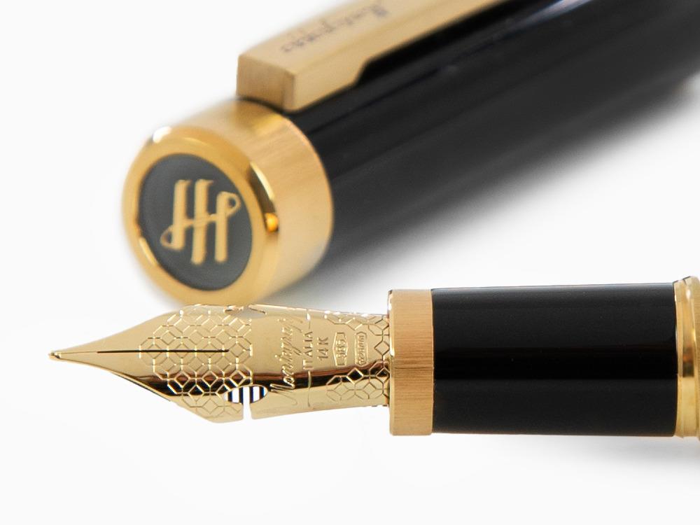 Montegrappa Zero Füllfederhalter, Schwarzes Edelharz, Flex, ISZEI-XY