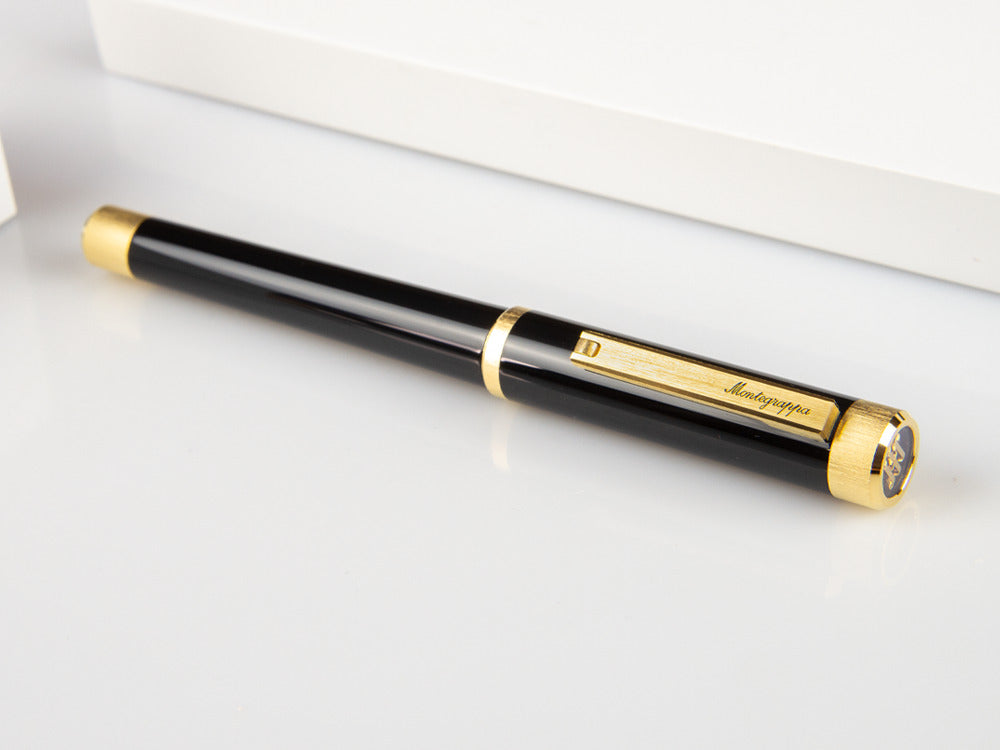 Montegrappa Zero Roller, Schwarzes Edelharz, Gelbgold, ISZETRBY