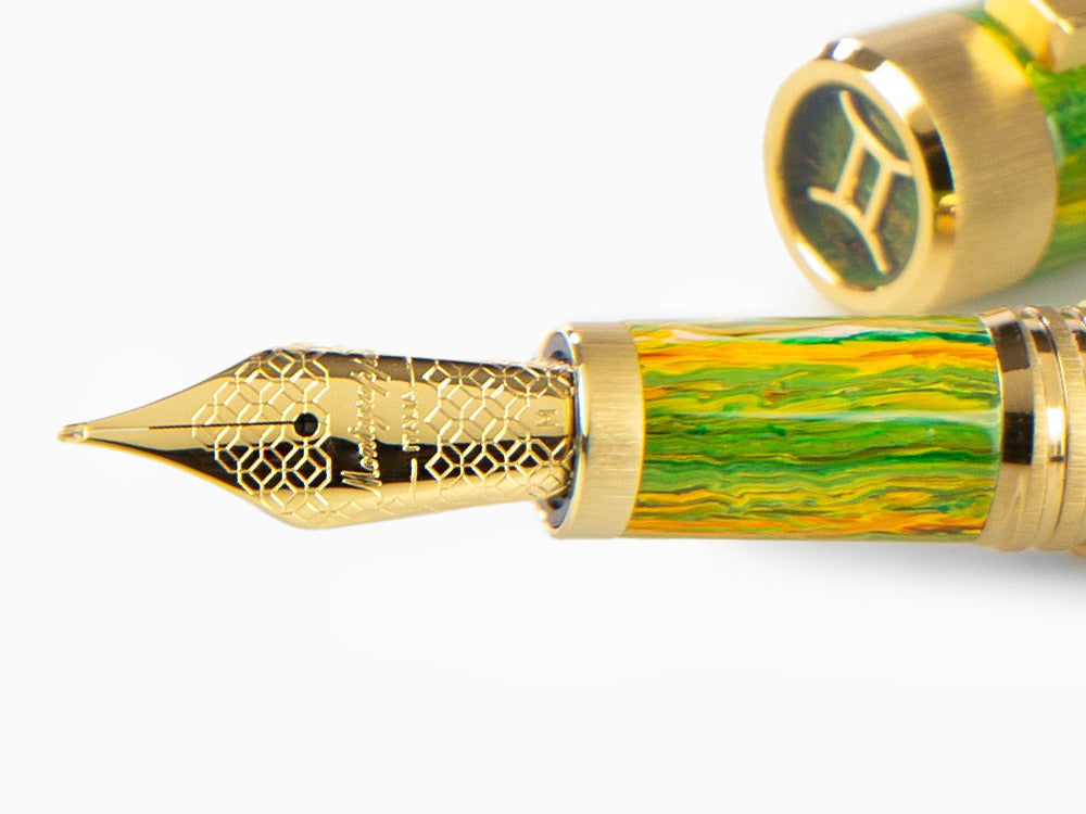 Montegrappa Zero Zodiac Gemini Füllfederhalter, Edelstahl, ISZEZ-IY-G7