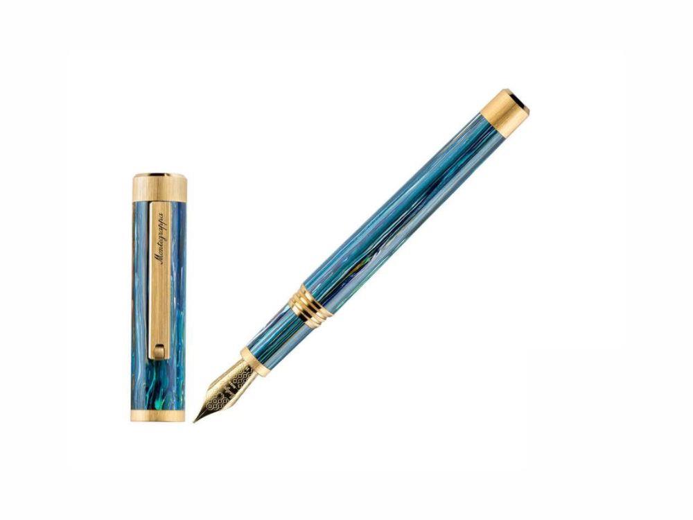 Montegrappa Zero Zodiac Cancer Füllfederhalter, Edelstahl, ISZEZ-IY-G9