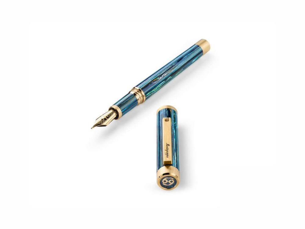 Montegrappa Zero Zodiac Cancer Füllfederhalter, Edelstahl, ISZEZ-IY-G9