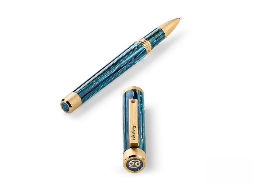 Montegrappa Zero Zodiac Cancer Roller, Blau, Vergoldet, ISZEZRIY-G9