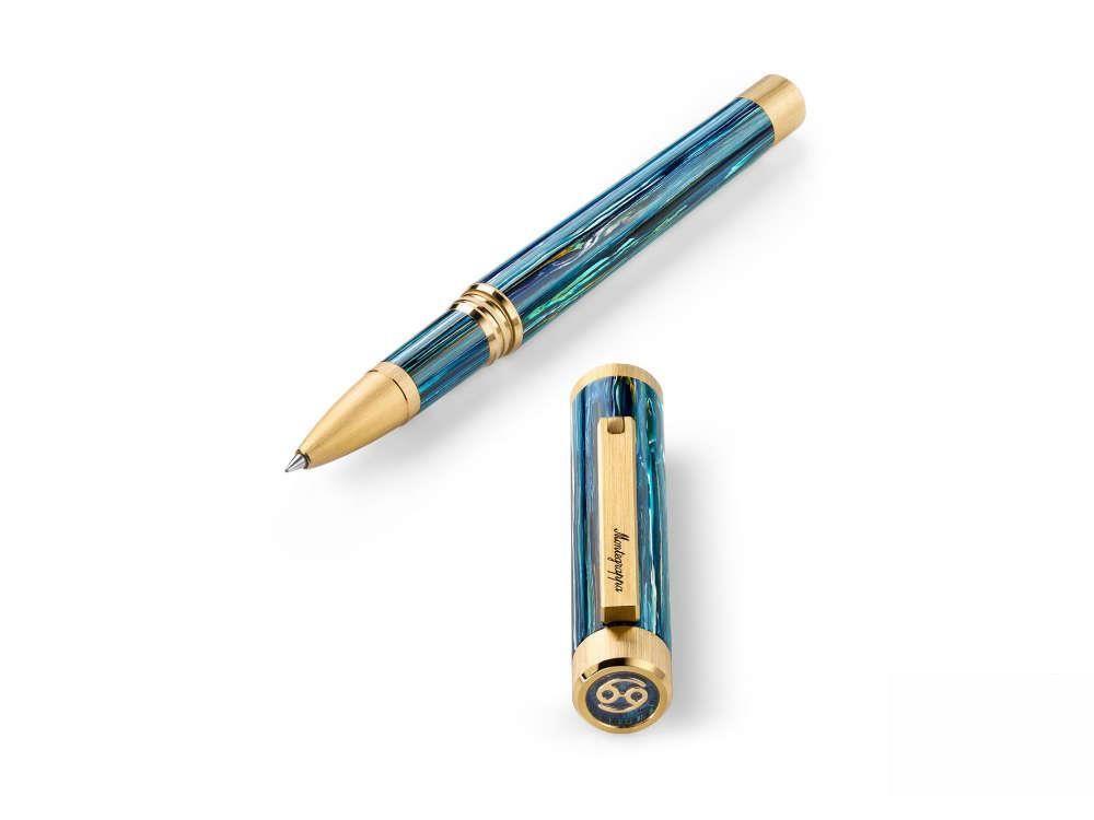 Montegrappa Zero Zodiac Cancer Roller, Blau, Vergoldet, ISZEZRIY-G9