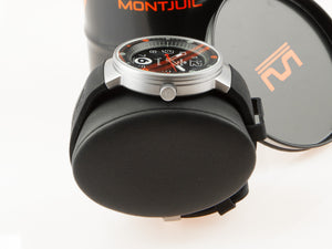 Montjuic Standard Quartz Uhr, Edelstahl 316L , Schwarz, 43 mm, MJ1.0101.S