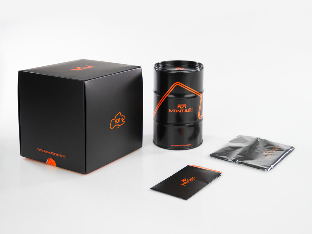 Montjuic Standard SS Quartz Uhr, Edelstahl 316L , Schwarz, 43 mm, MJ1.0102.S