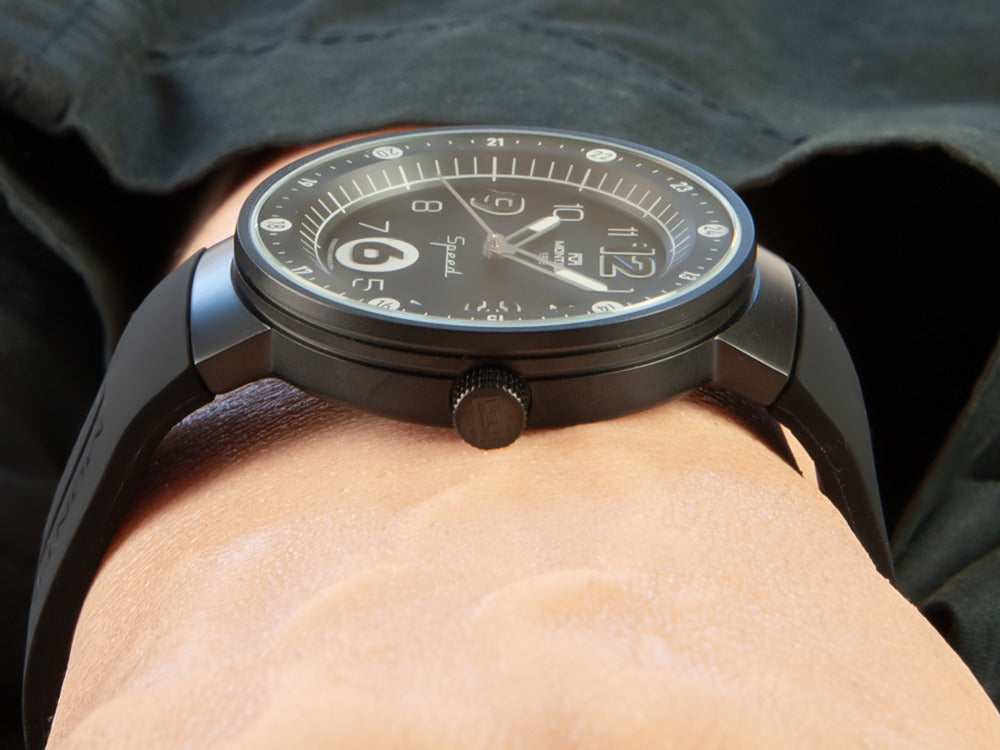 Montjuic Elegance Quartz Uhr, Edelstahl 316L , Schwarz, 43 mm, MJ1.0103.B