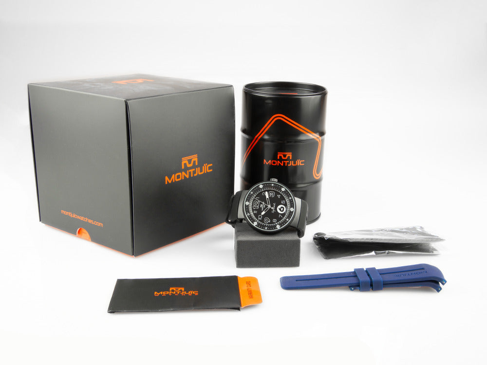 Montjuic Elegance Quartz Uhr, Edelstahl 316L , Schwarz, 43 mm, MJ1.0103.B