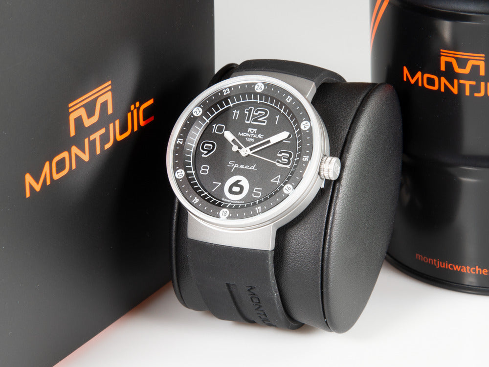 Montjuic Elegance Quartz Uhr, Edelstahl 316L , Schwarz, 43 mm, MJ1.0103.S