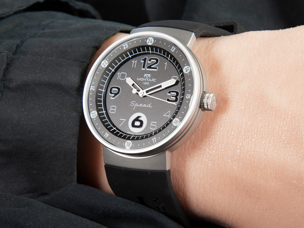 Montjuic Elegance Quartz Uhr, Edelstahl 316L , Schwarz, 43 mm, MJ1.0103.S