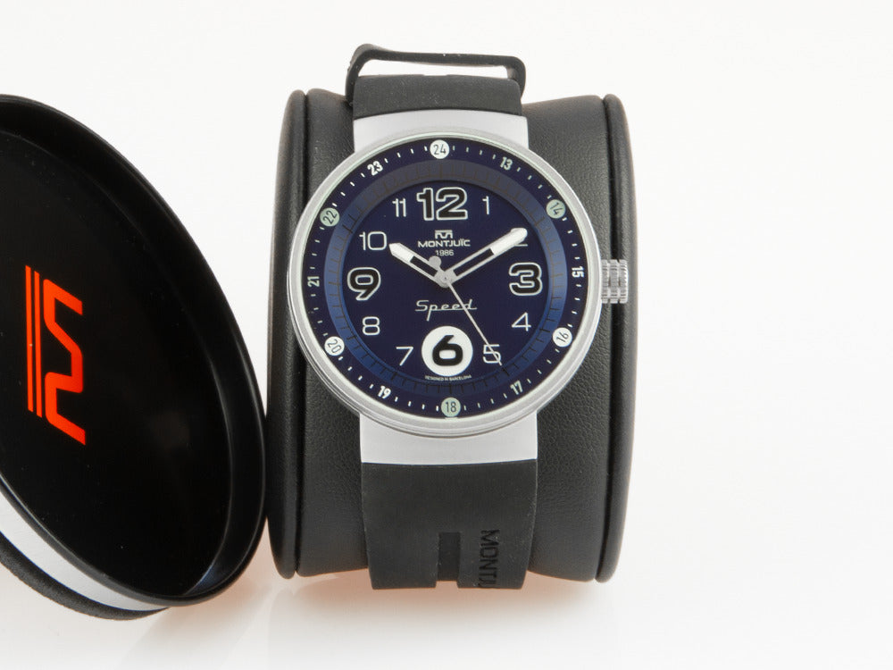 Montjuic Elegance Quartz Uhr, Edelstahl 316L , Schwarz, 43 mm, MJ1.0204.S