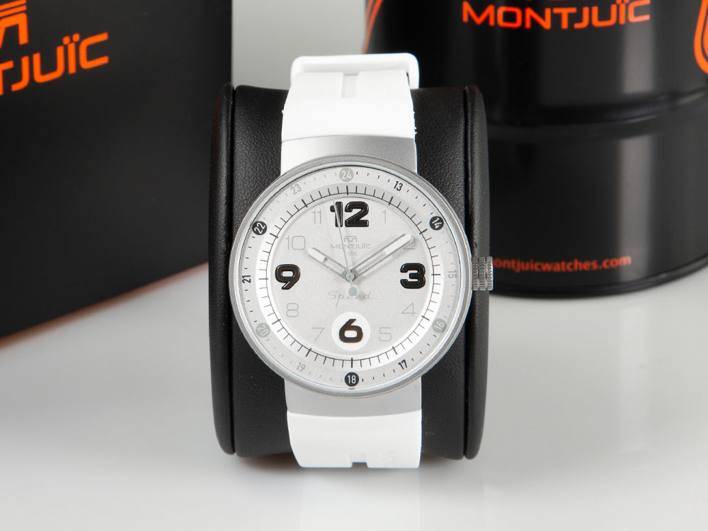 Montjuic Elegance Quartz Uhr, Edelstahl 316L , Weiss, 43 mm, MJ1.0406.S